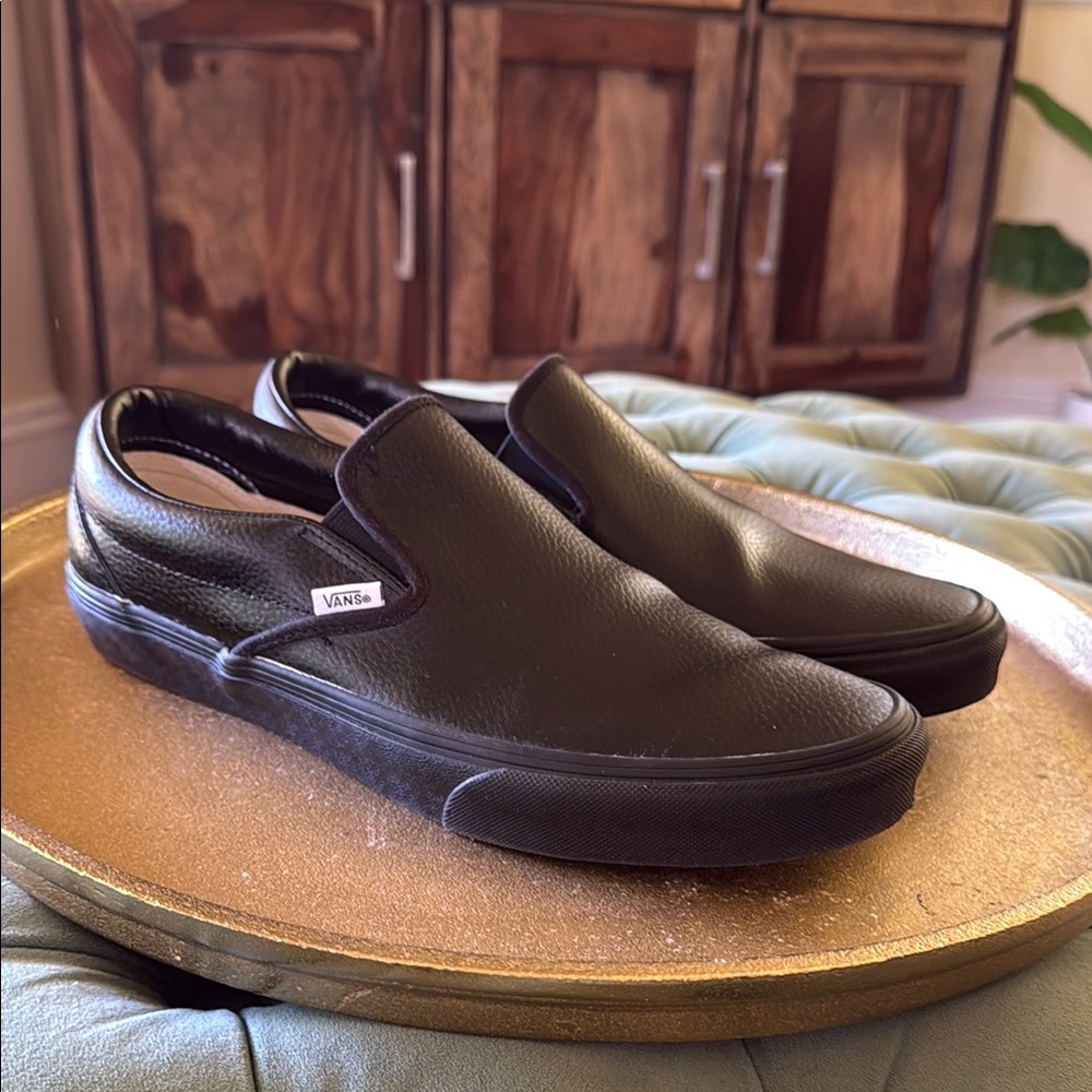 Vans Black leather Slip-On Sneakers